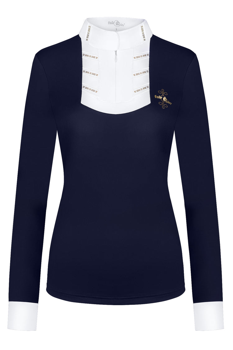 Fair Play Ingrid Vintage Gold Show Shirt Navy