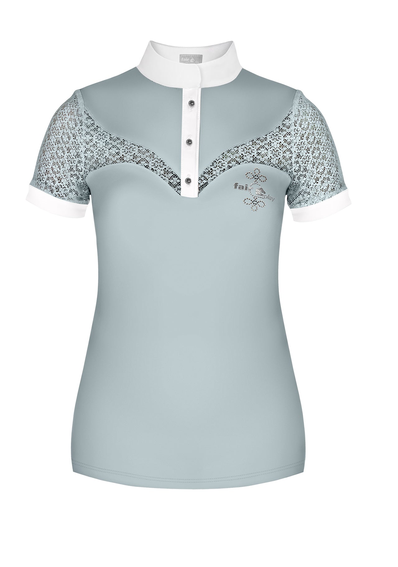 Light blue ladies show shirt short sleeves