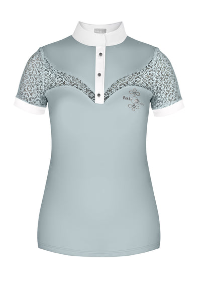Light blue ladies show shirt short sleeves