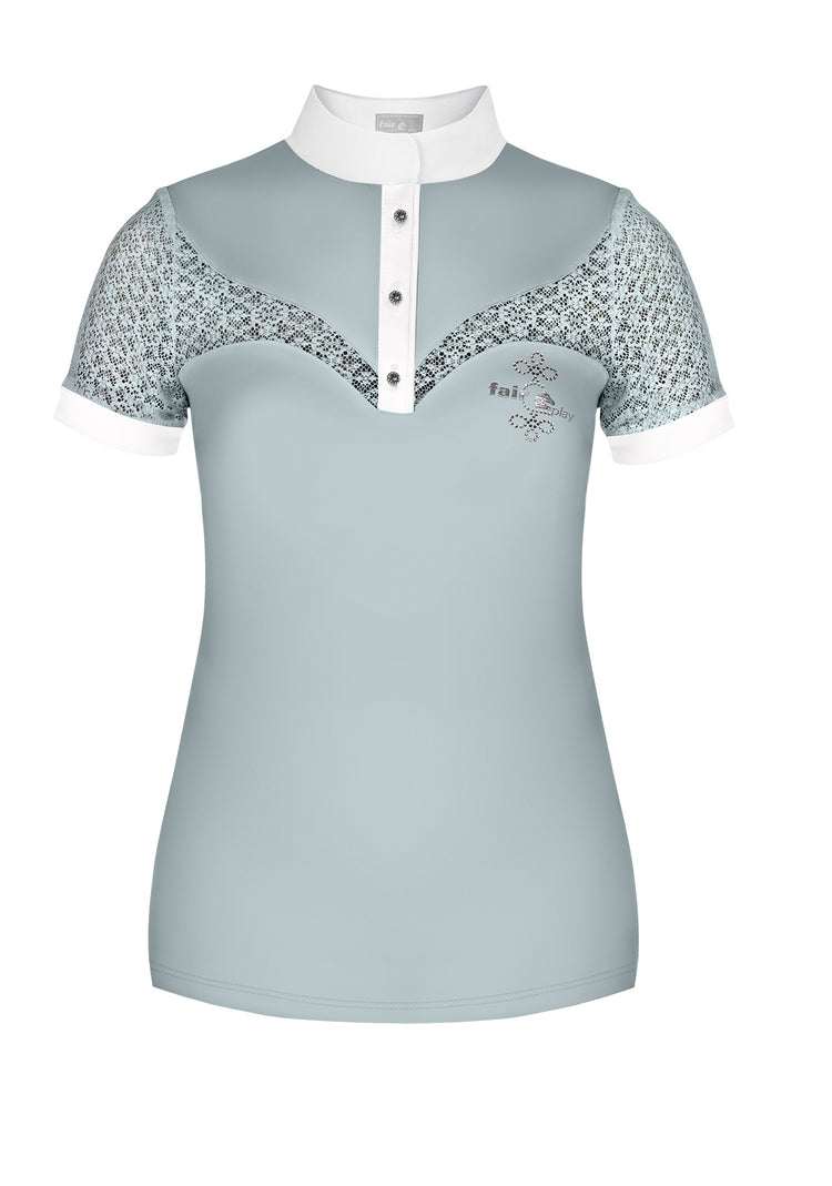 Light blue ladies show shirt short sleeves