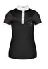 Black equestrian competition shirt with lace details 
