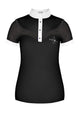 Black equestrian competition shirt with lace details 