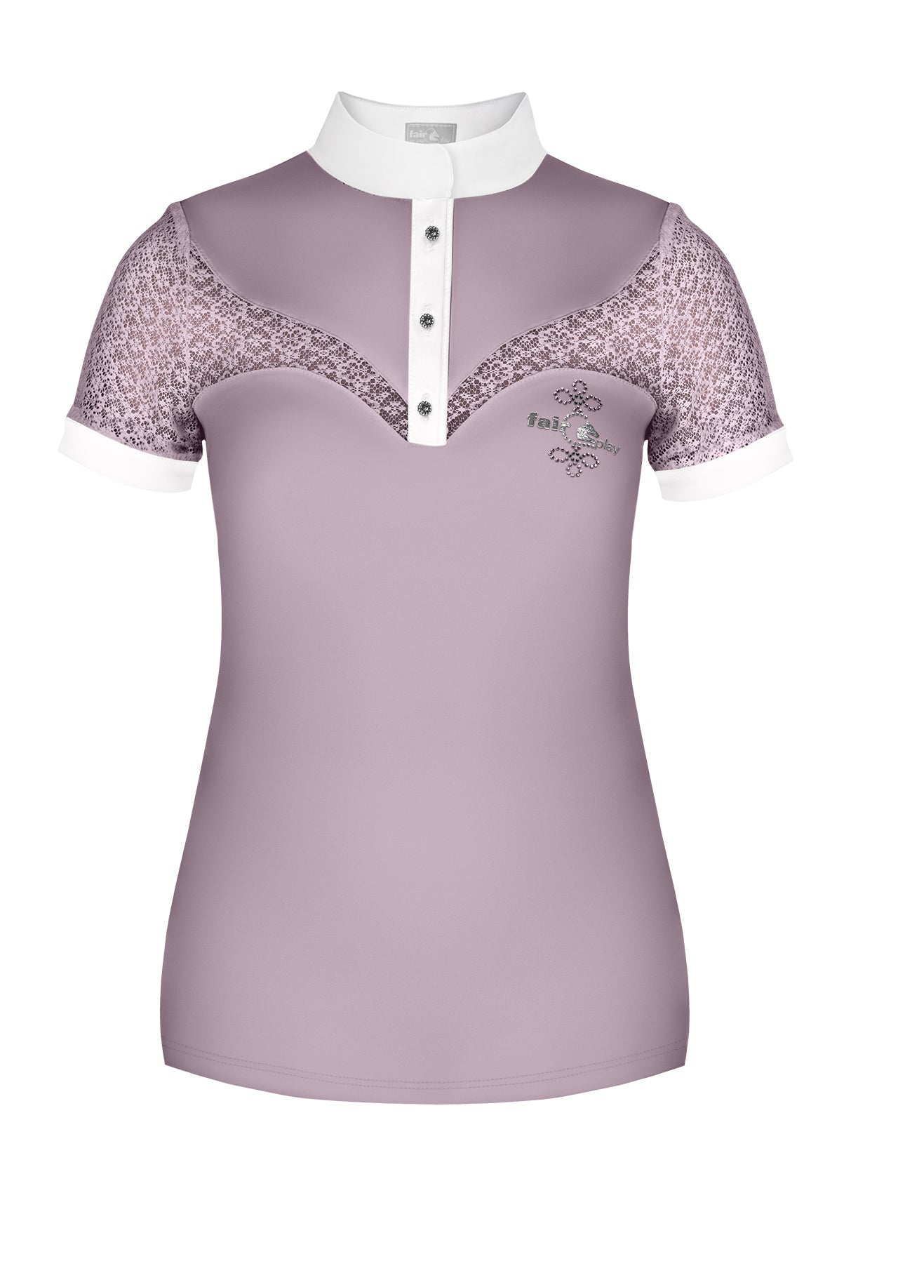 Pale pink equestrian show shirt with lace