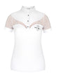 White dressage show shirt with lace