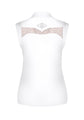 White sleeveless equestrian competition shirt