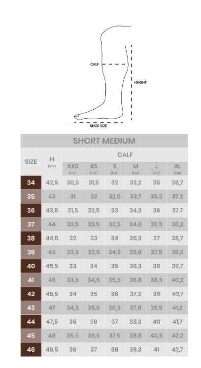 Size chart Italian riding boots