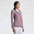 Woman wearing a Cavalleria Toscana GP Zip competition jacket in Grape Shake