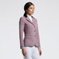 Woman wearing a Cavalleria Toscana GP Zip competition jacket in Grape Shake