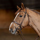 Brown round leather dressage bridle 