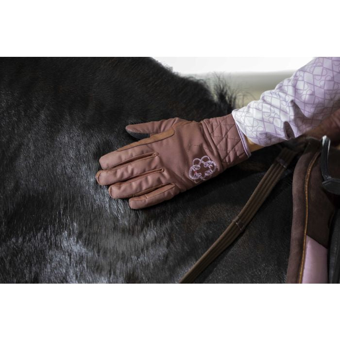 Brown riding gloves