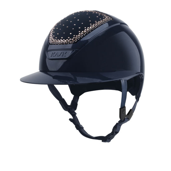Shiny equestrian helmet with crystals