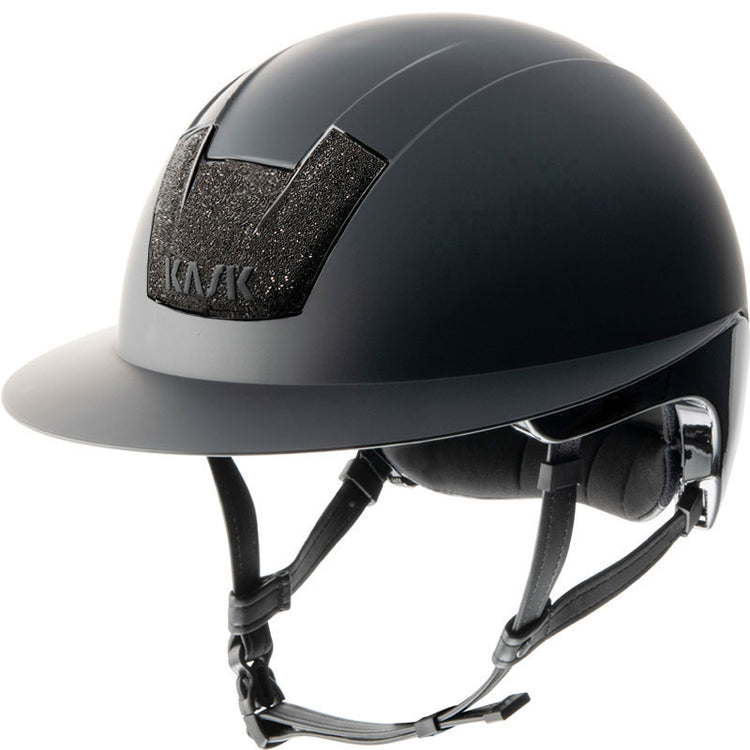 kooki lady riding helmet black matt with swarovski carpet