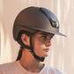Kask Nemesi equestrian helmet wide peak in brown