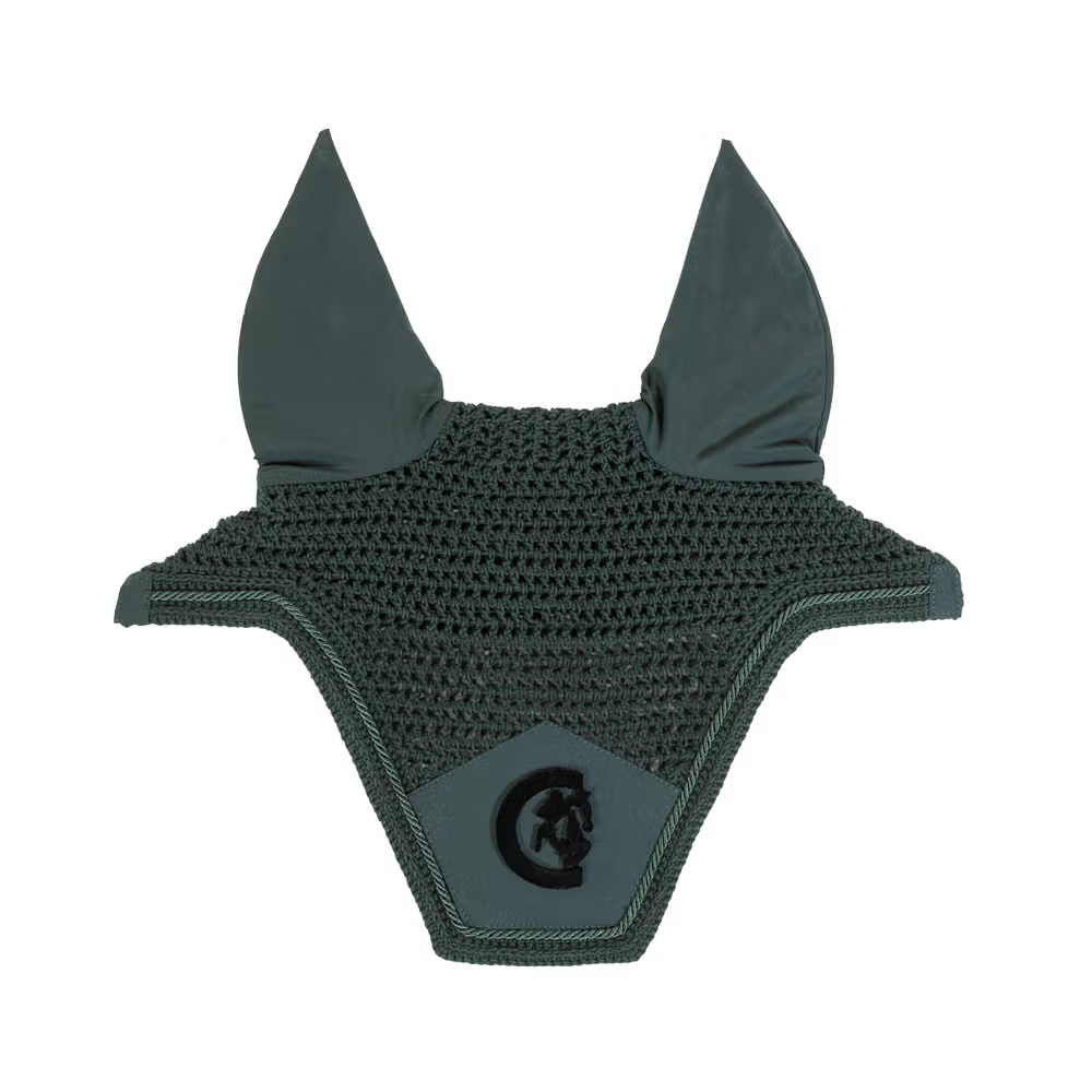 Kentucky Horsewear Ear Bonnet Wellington 3D Logo Green