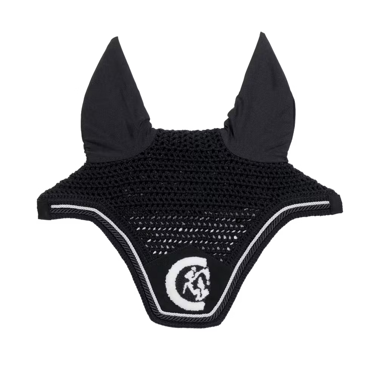Kentucky Horsewear Ear Mask Wellington 3D Logo Rope Black