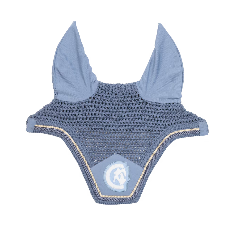 Kentucky Horsewear Ear Mask Wellington 3D Logo Rope Blue