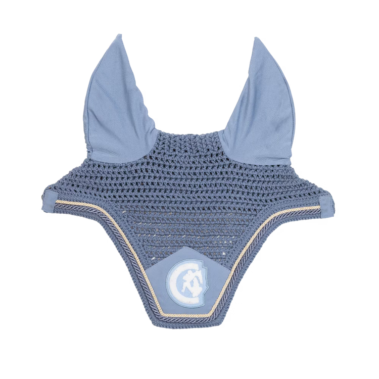Kentucky Horsewear Ear Mask Wellington 3D Logo Rope Blue