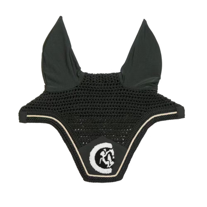 Kentucky Horsewear Ear Mask Wellington 3D Logo Rope Black