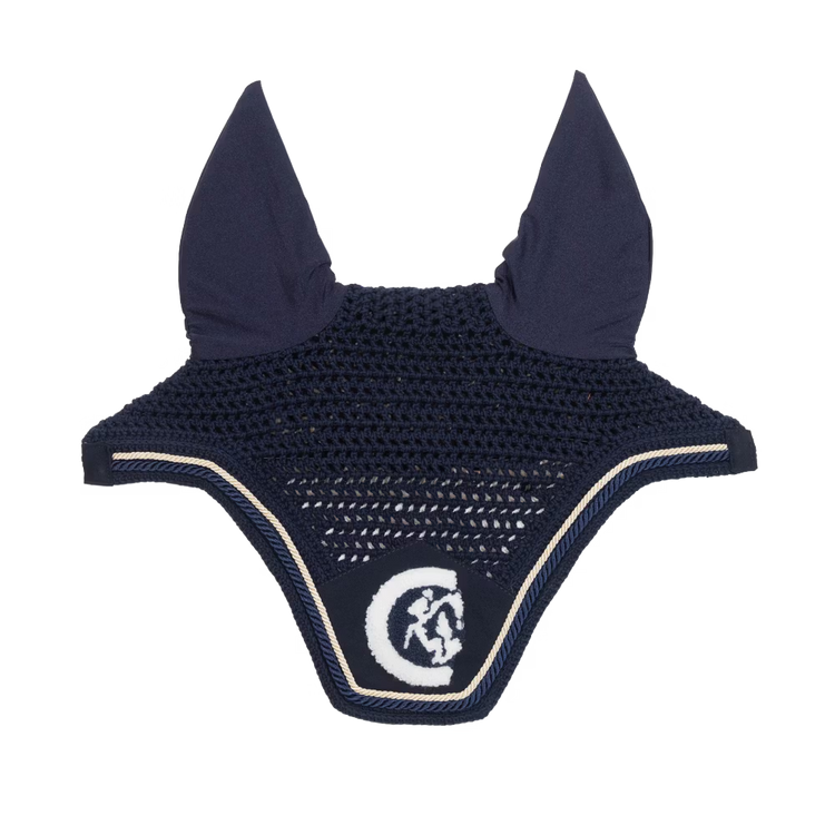 Kentucky Horsewear Ear Mask Wellington 3D Logo Rope Navy