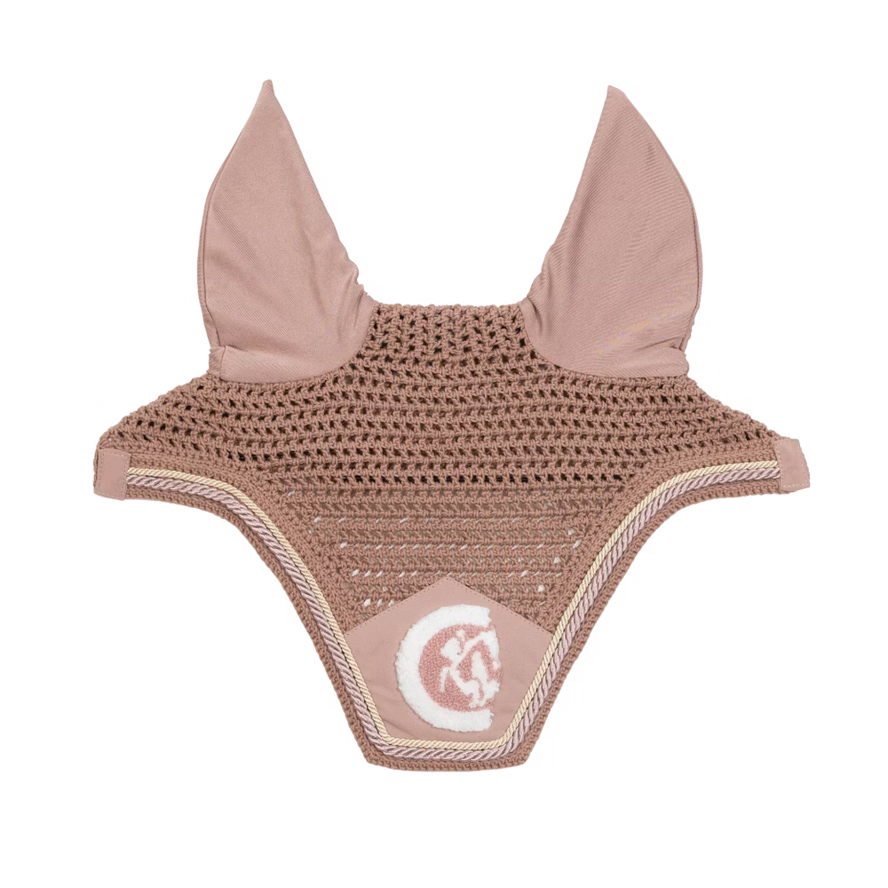 Kentucky Horsewear Ear Mask Wellington 3D Logo Rope Pink
