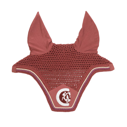 Kentucky Horsewear Ear Mask Wellington 3D Logo Rope red
