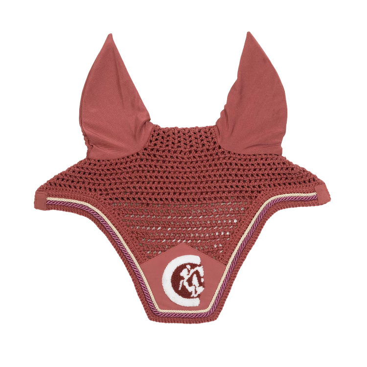 Kentucky Horsewear Ear Mask Wellington 3D Logo Rope red