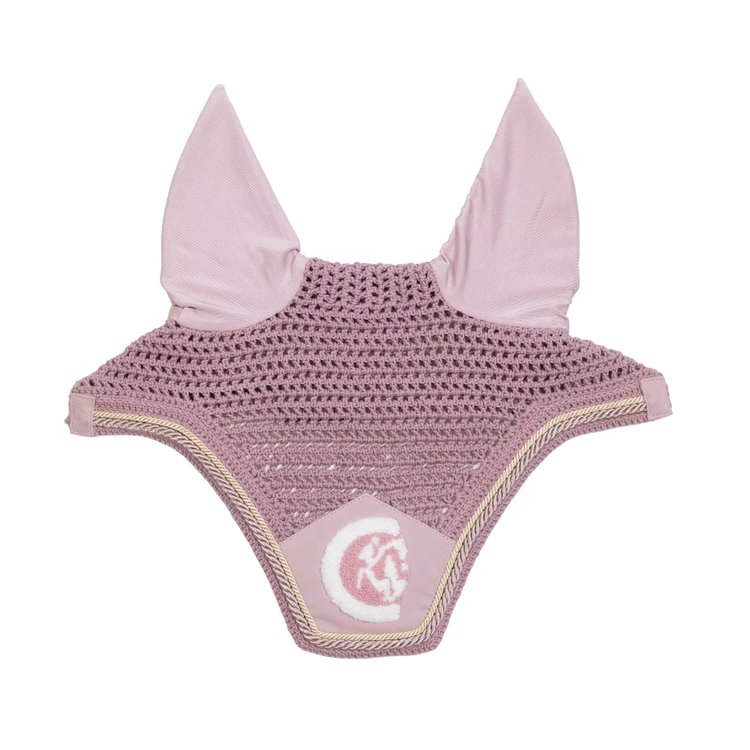 Kentucky Horsewear Ear Mask Wellington 3D Logo Rope Rose