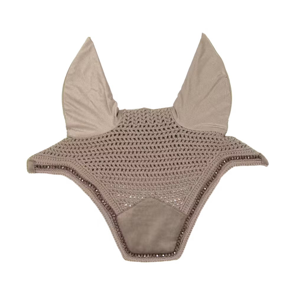 Kentucky Horsewear Ear Protection Wellington Velvet Pearls Beige