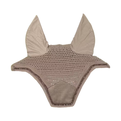 Kentucky Horsewear Ear Protection Wellington Velvet Pearls Beige