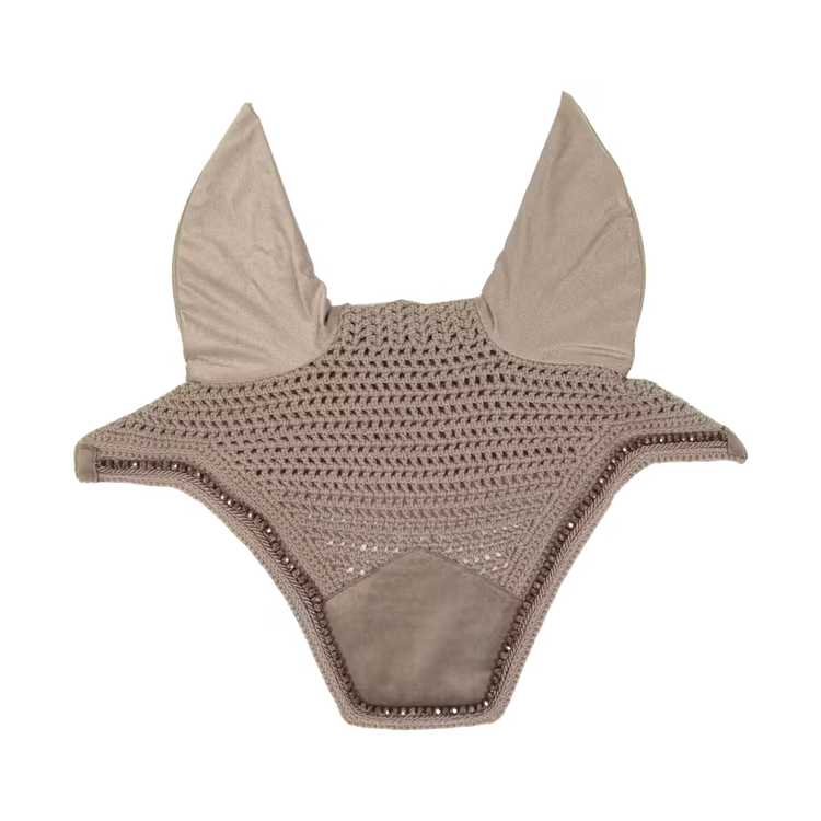 Kentucky Horsewear Ear Protection Wellington Velvet Pearls Beige