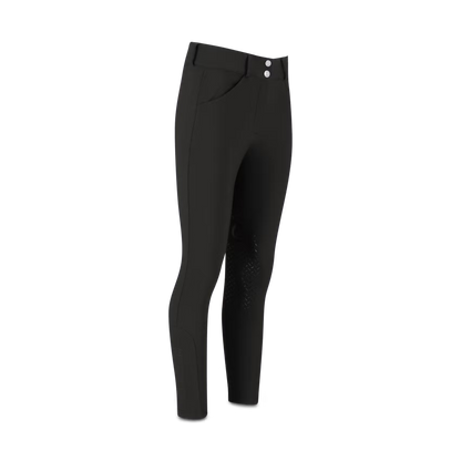 Black Ladies riding breeches with knee grip