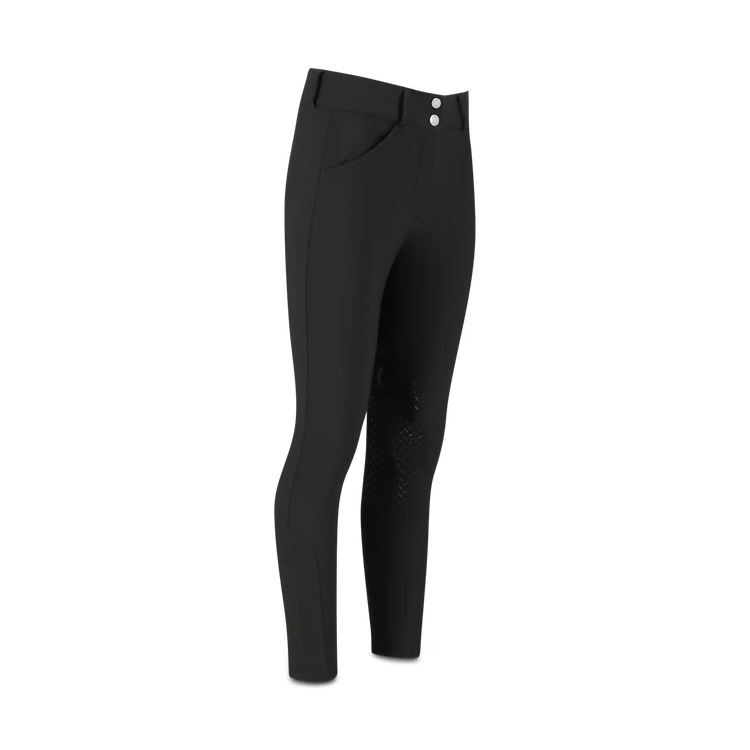 Black Ladies riding breeches with knee grip