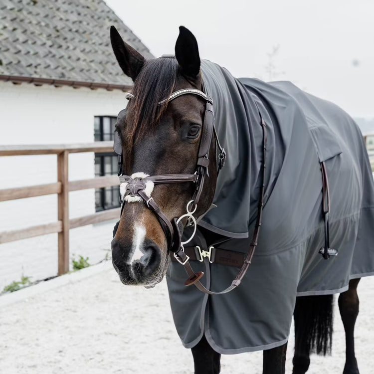 Rain rug for keeping saddle dry at shows