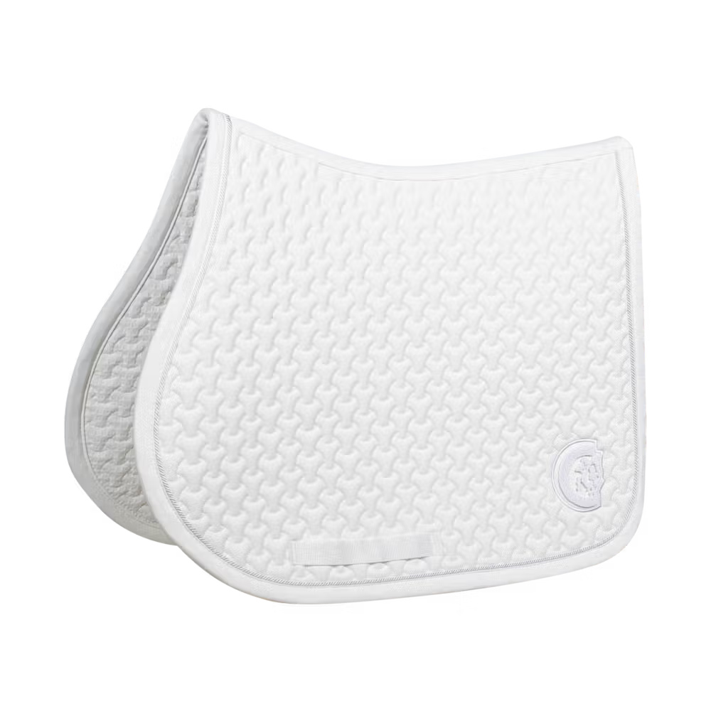 Kentucky Horsewear Saddle Pad Plaited 3D Logo Dressage White