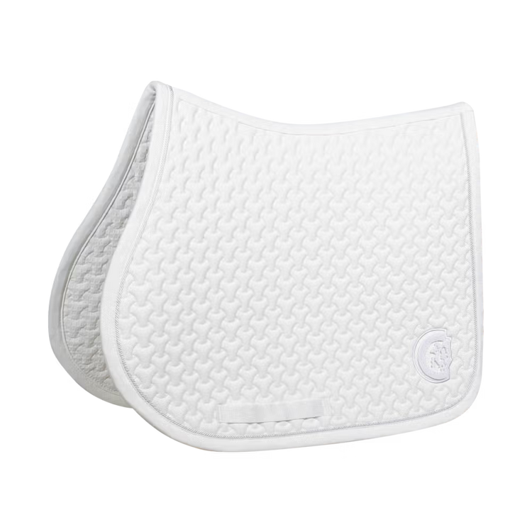 Kentucky Horsewear Saddle Pad Plaited 3D Logo Dressage White
