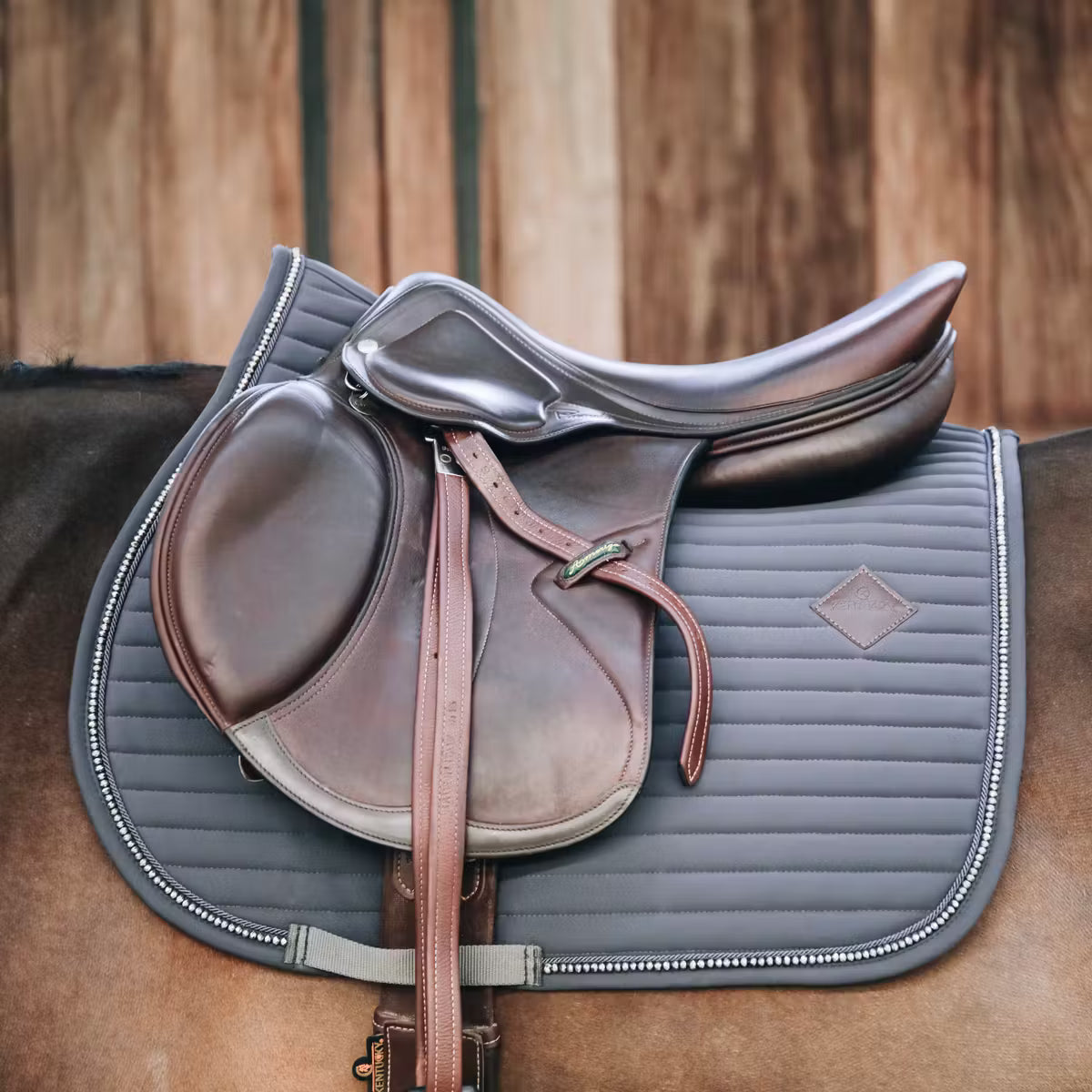 Horizontal quilting pad horses