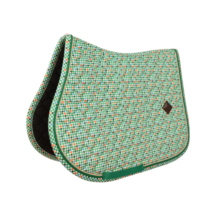 Green Checked Jumping Saddle Pad