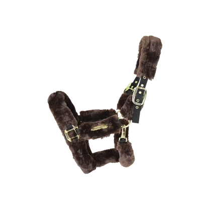 Kentucky Horsewear Sheepskin Shipping Halter Brown