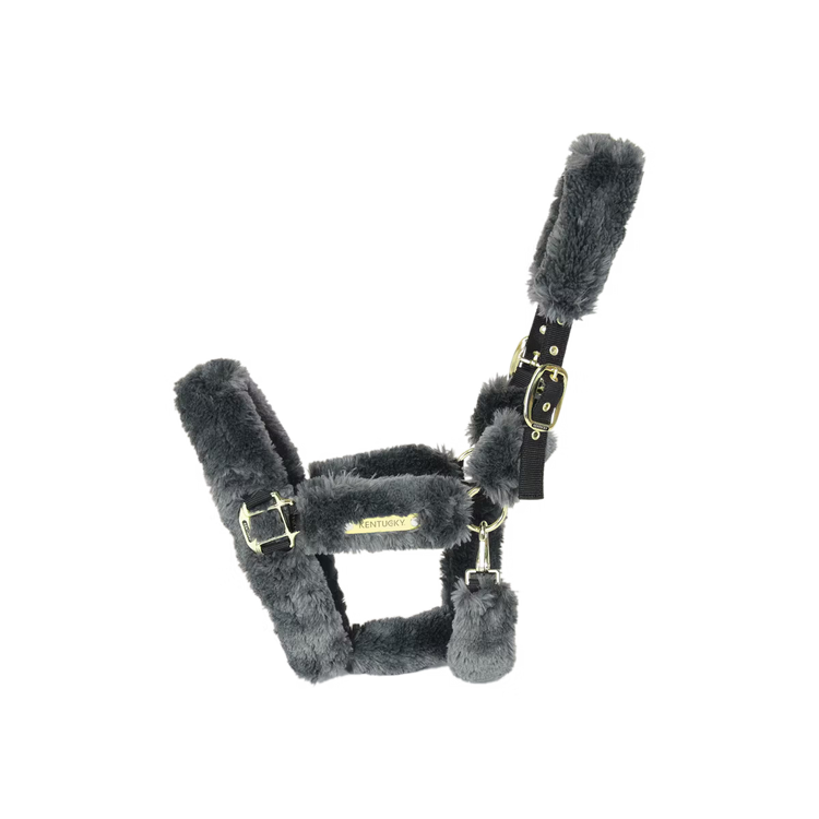 Kentucky Horsewear Sheepskin Shipping Halter Grey