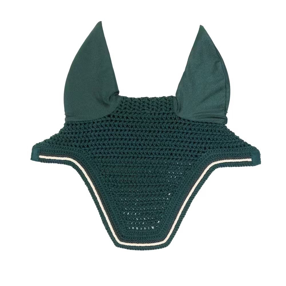 Kentucky Horsewear Soundless Fly Veil Wellington Diamond Rope Green