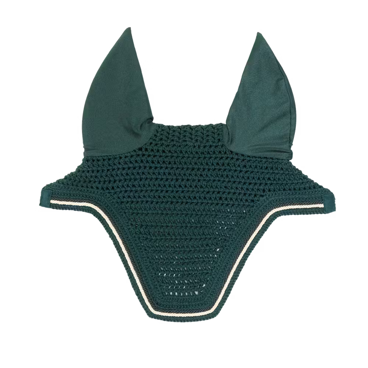 Kentucky Horsewear Soundless Fly Veil Wellington Diamond Rope Green