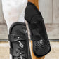 Close up of the Kentucky Horsewear Tendon boots with knee protection