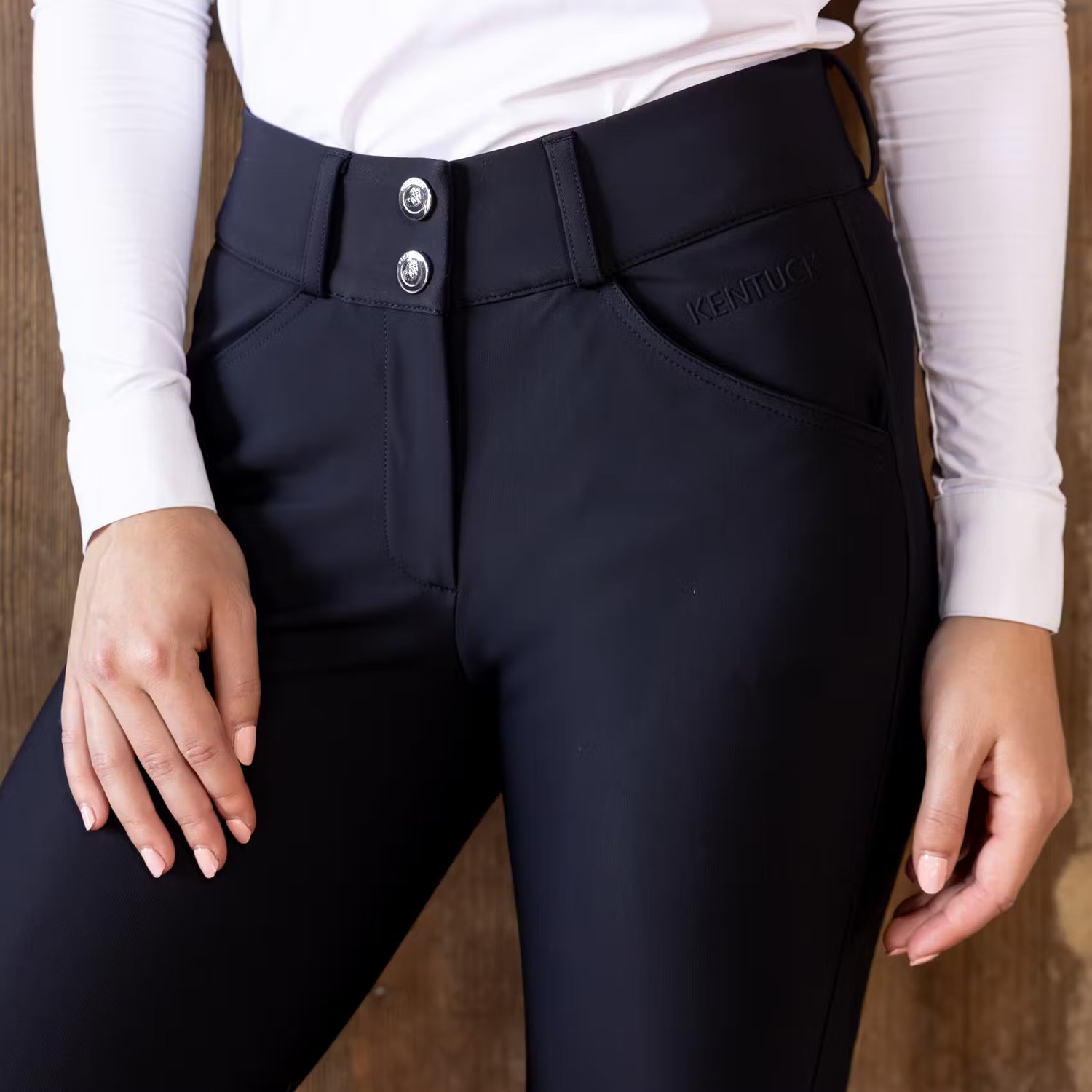 High Waist ladies knee grip breeches navy