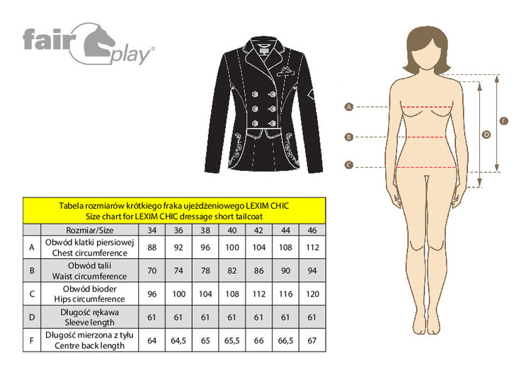 Fair Play Size Chart Adult