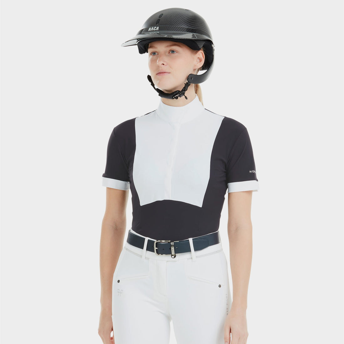 Horse Pilot Womens Long Sleeve Shirt Monica Black