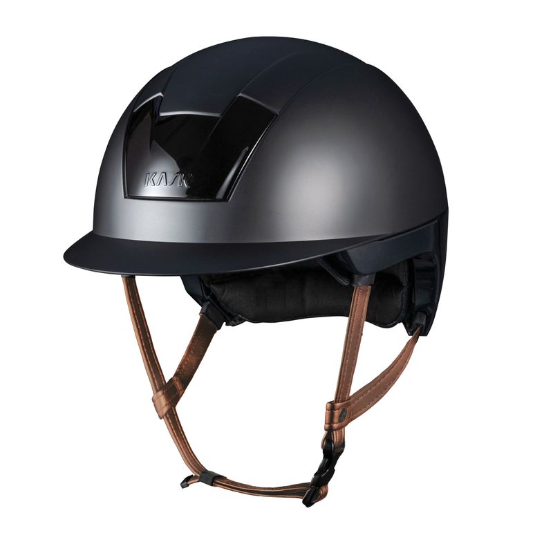 Kask helmet with brown chin strap