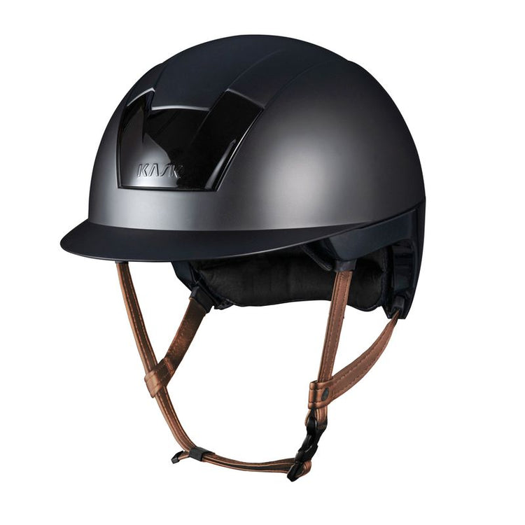 Kask helmet with brown chin strap