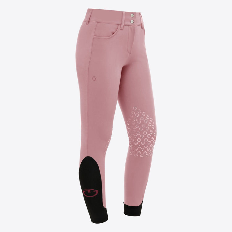 Pink riding pants with knee grip