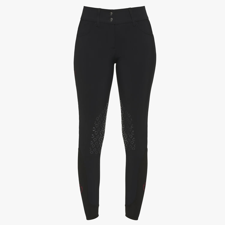 High waist knee grip riding breeches for women in black