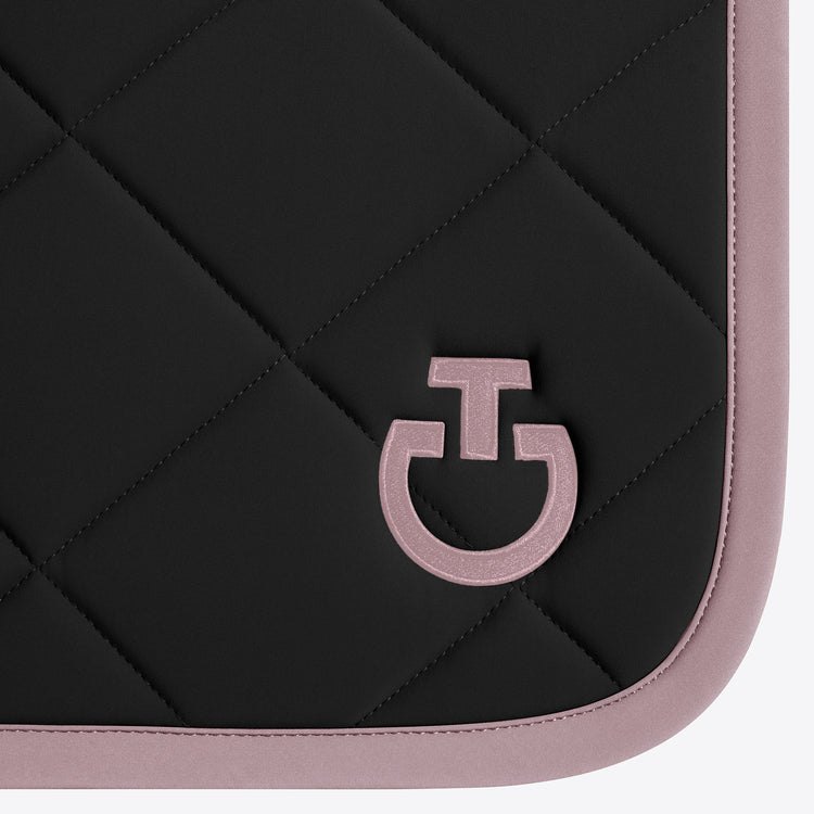 Cavalleria Toscana Black Saddle pad with pink edging and logo